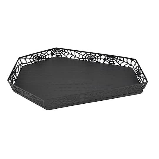 12" Black Spiderweb Coffin Tray by Ashland®